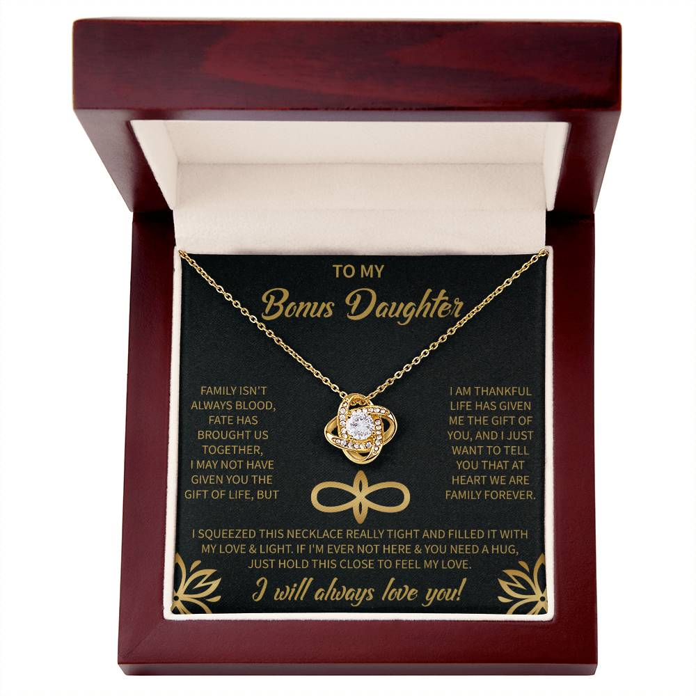 To My Bonus Daughter - Forever Love Necklace, Step daughter, Adopted daughter, daughter in law gift, future daughter, from step dad, from step mom, from step dad - Beauty Belliss